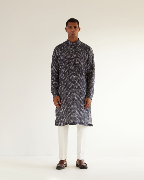 Upscale Camo Block Linen Kurta