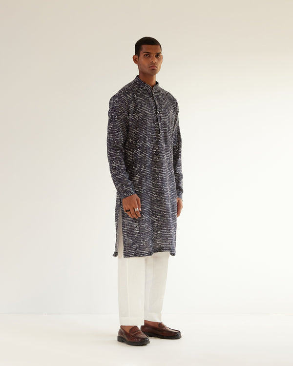 Upscale Camo Block Linen Kurta