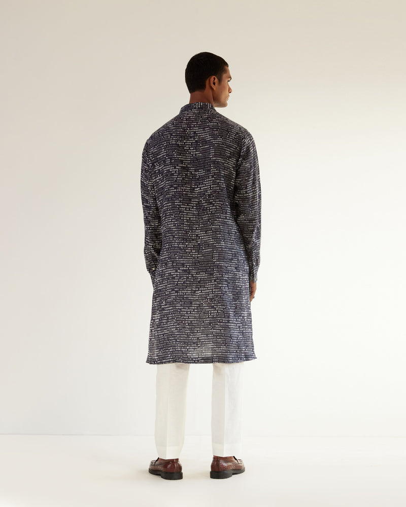 Upscale Camo Block Linen Kurta