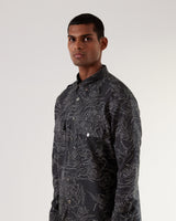 Black Hole Print Front-Open Kurta