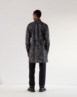 Black Hole Print Front-Open Kurta