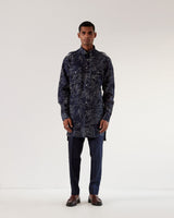 Black Hole Print Front-Open Kurta