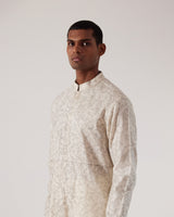 Camo Block Front Open Kurta Set