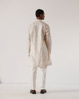 Camo Block Front Open Kurta Set