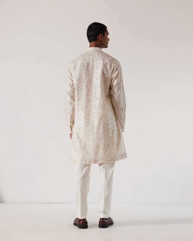 Camo Block Front Open Kurta Set