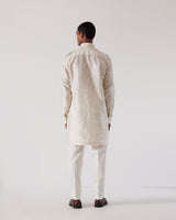 Black Hole Print Front-Open Kurta