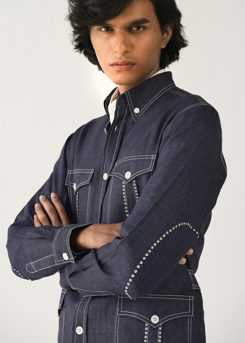 Linen denim Overshirt