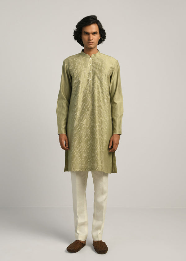 Hexa Dots hand Emb Kurta