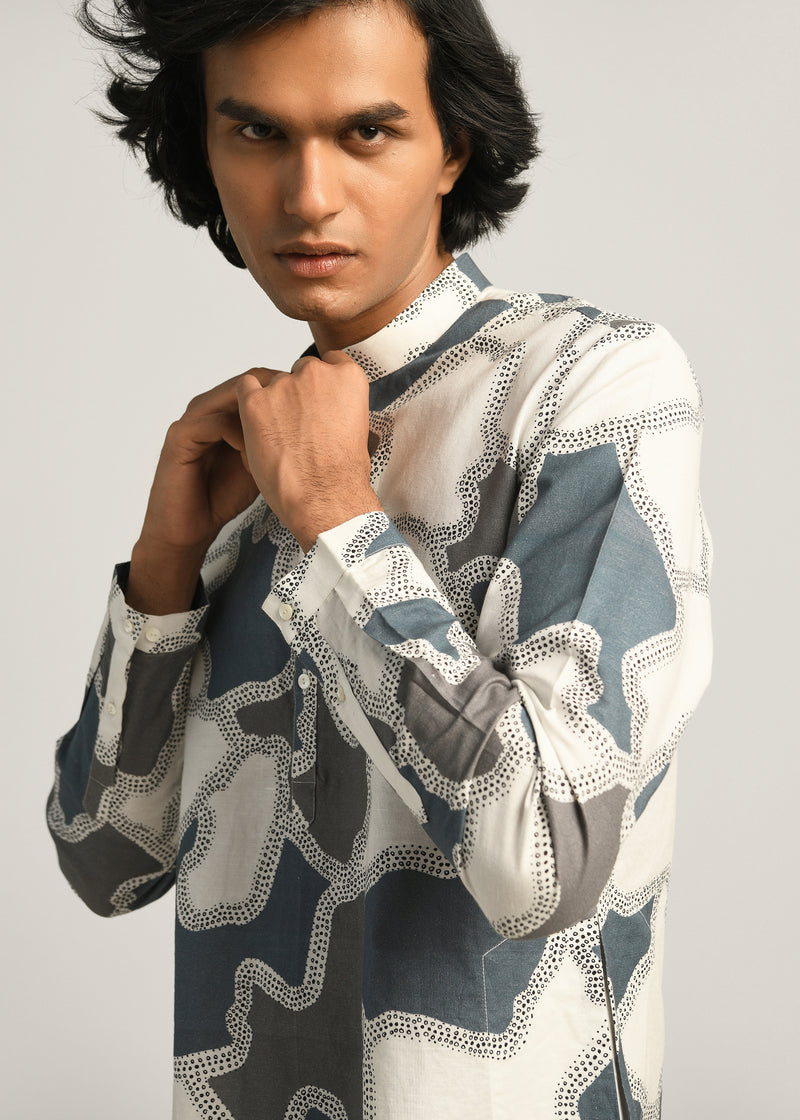 Camouflaged Dots Kurta