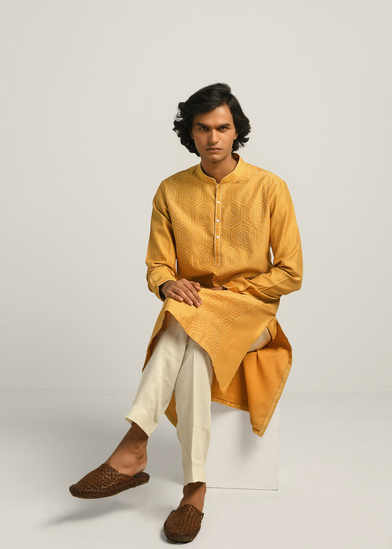 Hexa Dots hand Emb kurta