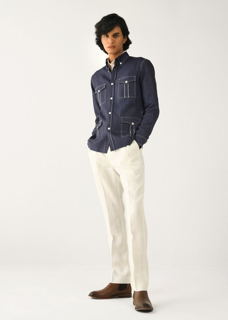 Linen denim Overshirt