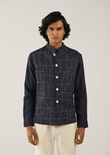 Linen Denim Patchwork Bundi