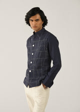 Linen Denim Patchwork Bundi