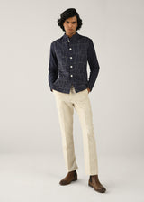 Linen Denim Patchwork Bundi