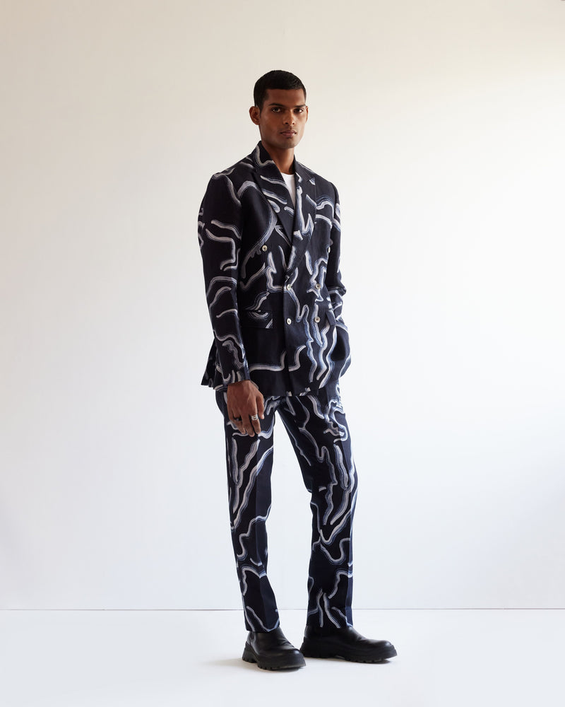 Desert Wave Printed Double Breasted Jacket