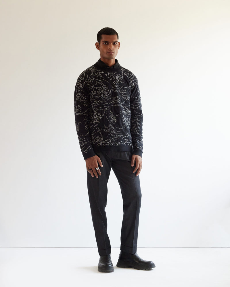 Black Hole Jacquard Sweater