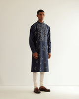 Camo-Block V-Notch Embroidery Kurta Set