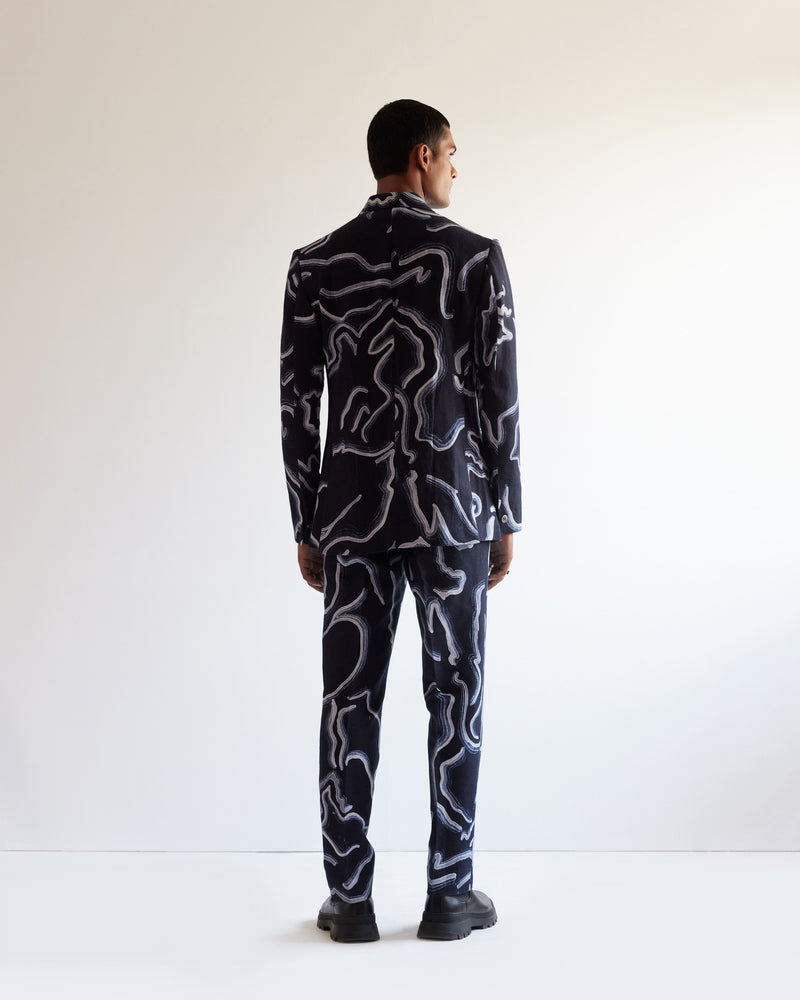 Desert Wave Printed Double Breasted Jacket