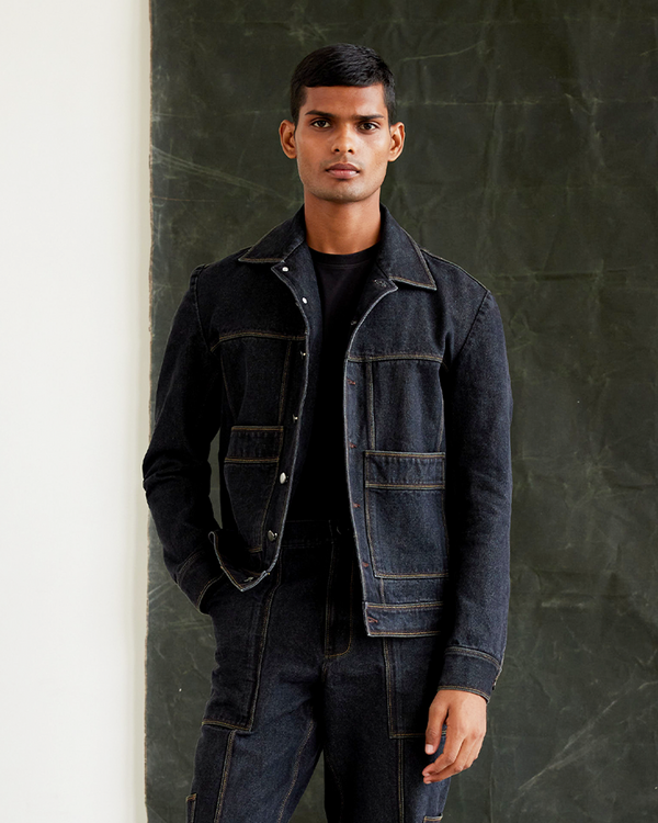 Contrast Multi-Thread Trucker Jacket