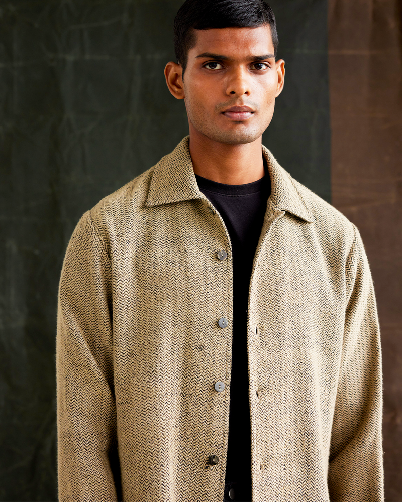 Herringbone Handloom Workwear Jacket