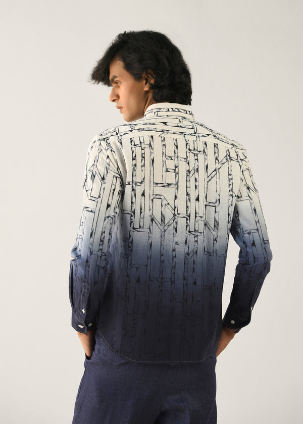 Fuselage Print Ombre Shirt