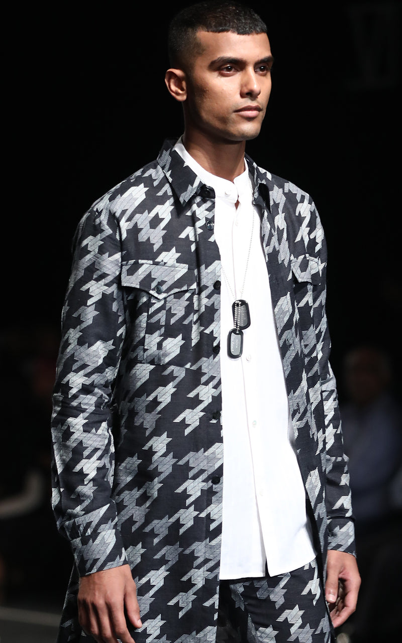 Star Houndstooth Kurta Set