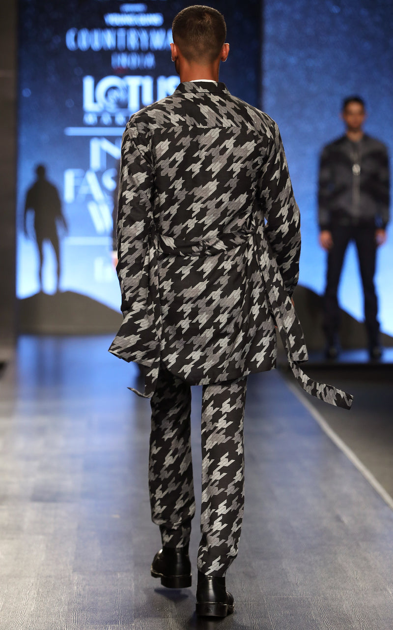 Star Houndstooth Kurta Set