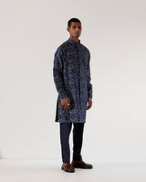 Camo Block Front Open Kurta Set