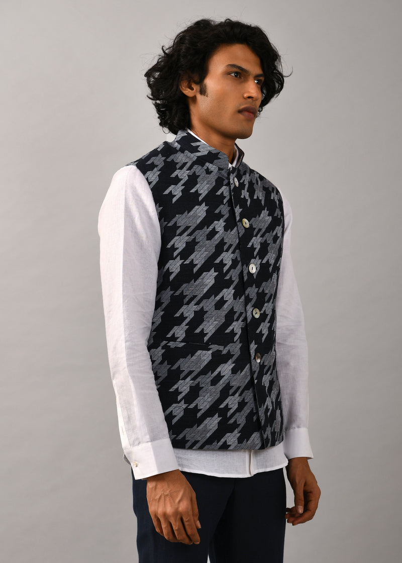 Houndstooth Printed Bundi