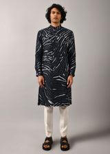 Navy Terrain Maize Kurta