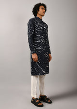 Navy Terrain Maize Kurta