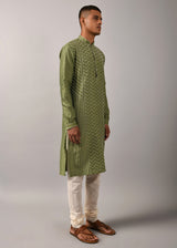 Chevron Hand Embroidered Kurta Set