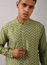 Chevron Hand Embroidered Kurta Set