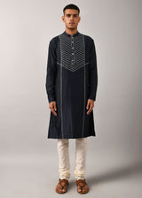 Navy Fence Wire Kurta Set