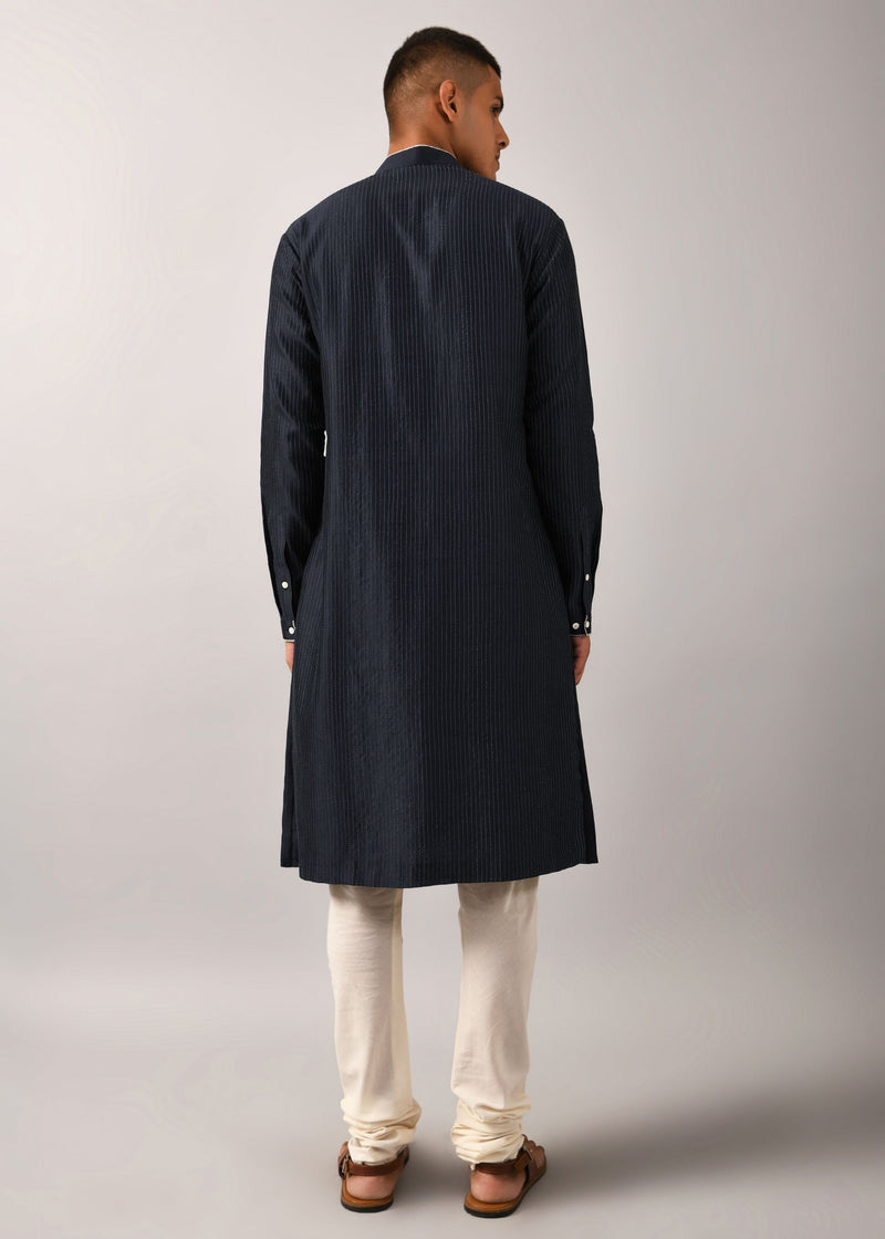 Navy Fence Wire Kurta Set