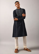 Navy Fence Wire Kurta Set