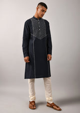 Navy Fence Wire Kurta Set