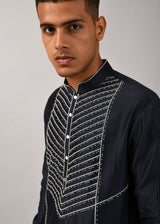 Navy Fence Wire Kurta Set