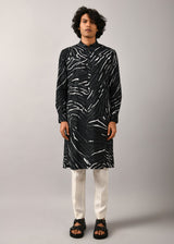 Black Terrain Maize Kurta