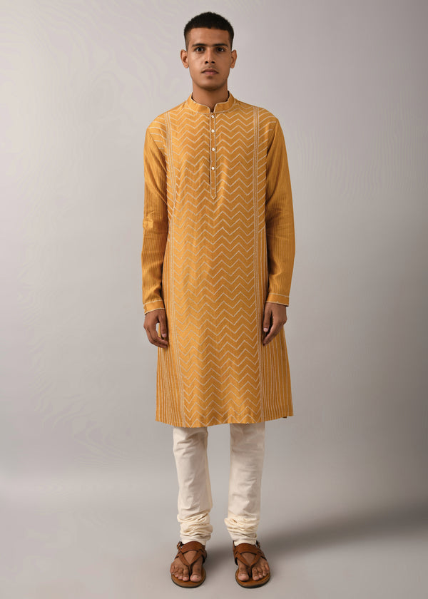 Chevron Hand Embroidered Kurta Set