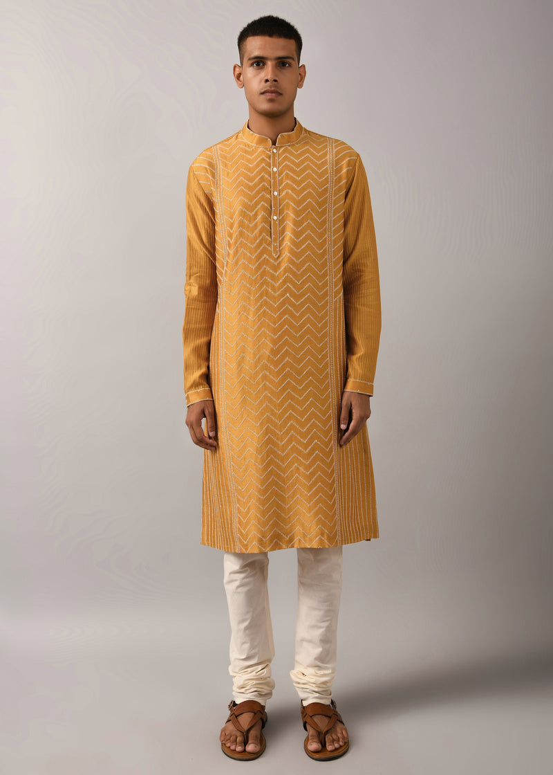 Chevron Hand Embroidered Kurta Set