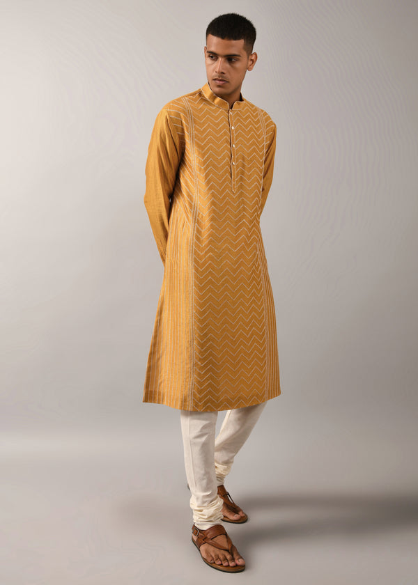 Chevron Hand Embroidered Kurta Set