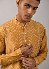 Chevron Hand Embroidered Kurta Set
