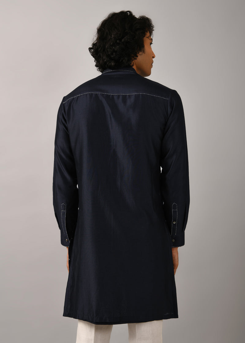 Night Sky Front Open Embroidered Kurta