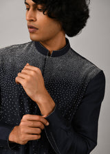 Night Sky Front Open Embroidered Kurta