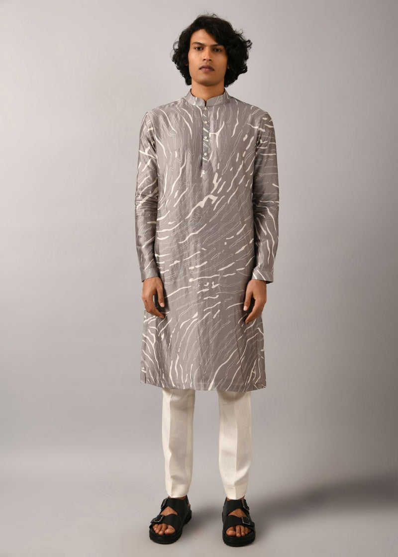 Grey Terrain Maize Kurta