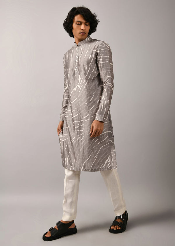 Grey Terrain Maize Kurta