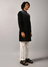 Night Sky Front Open Embroidered Kurta