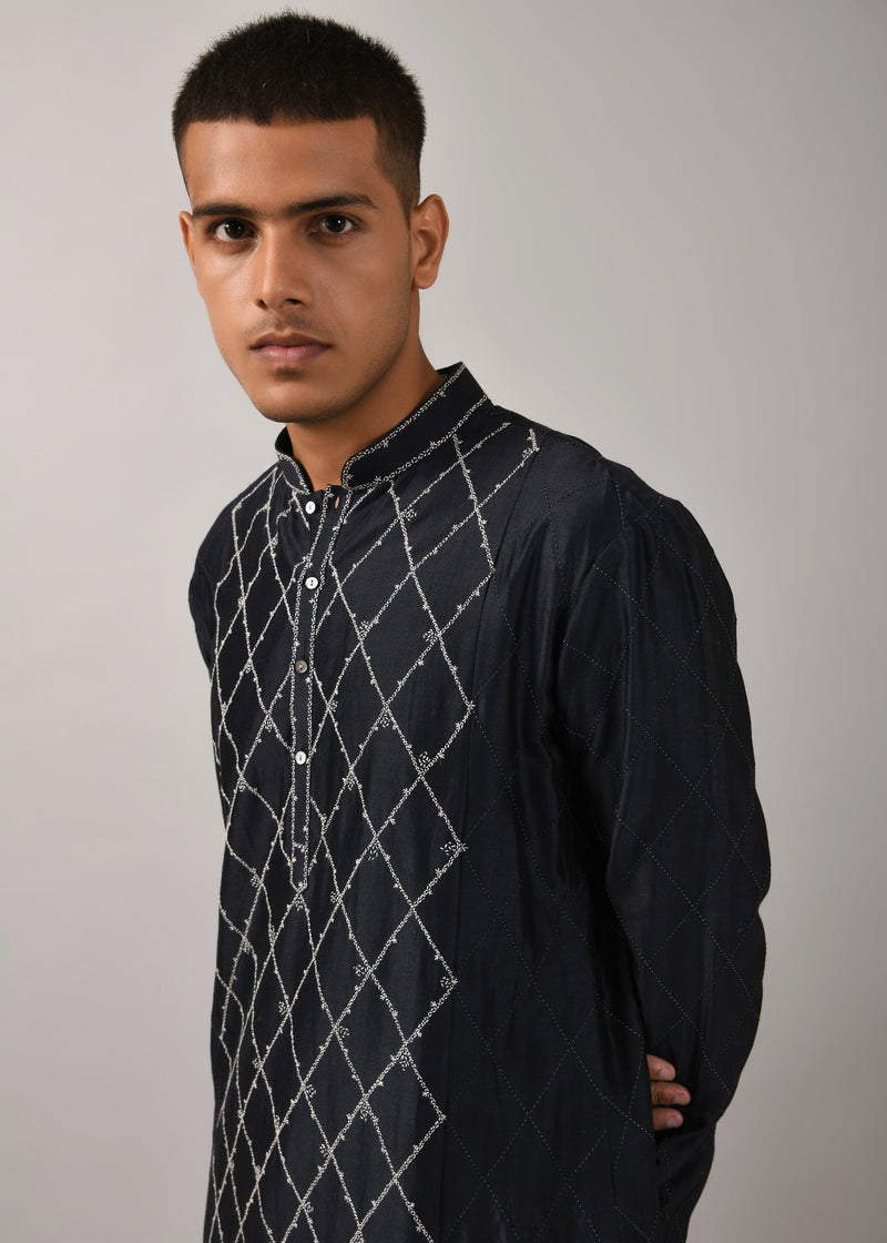 Diamond Embroidered Kurta Set
