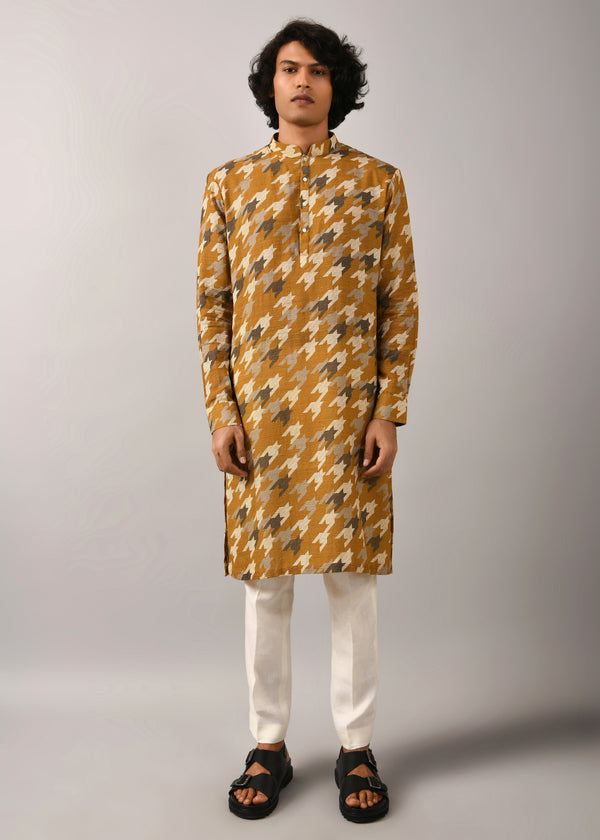 Houndstooth Printed Kurta